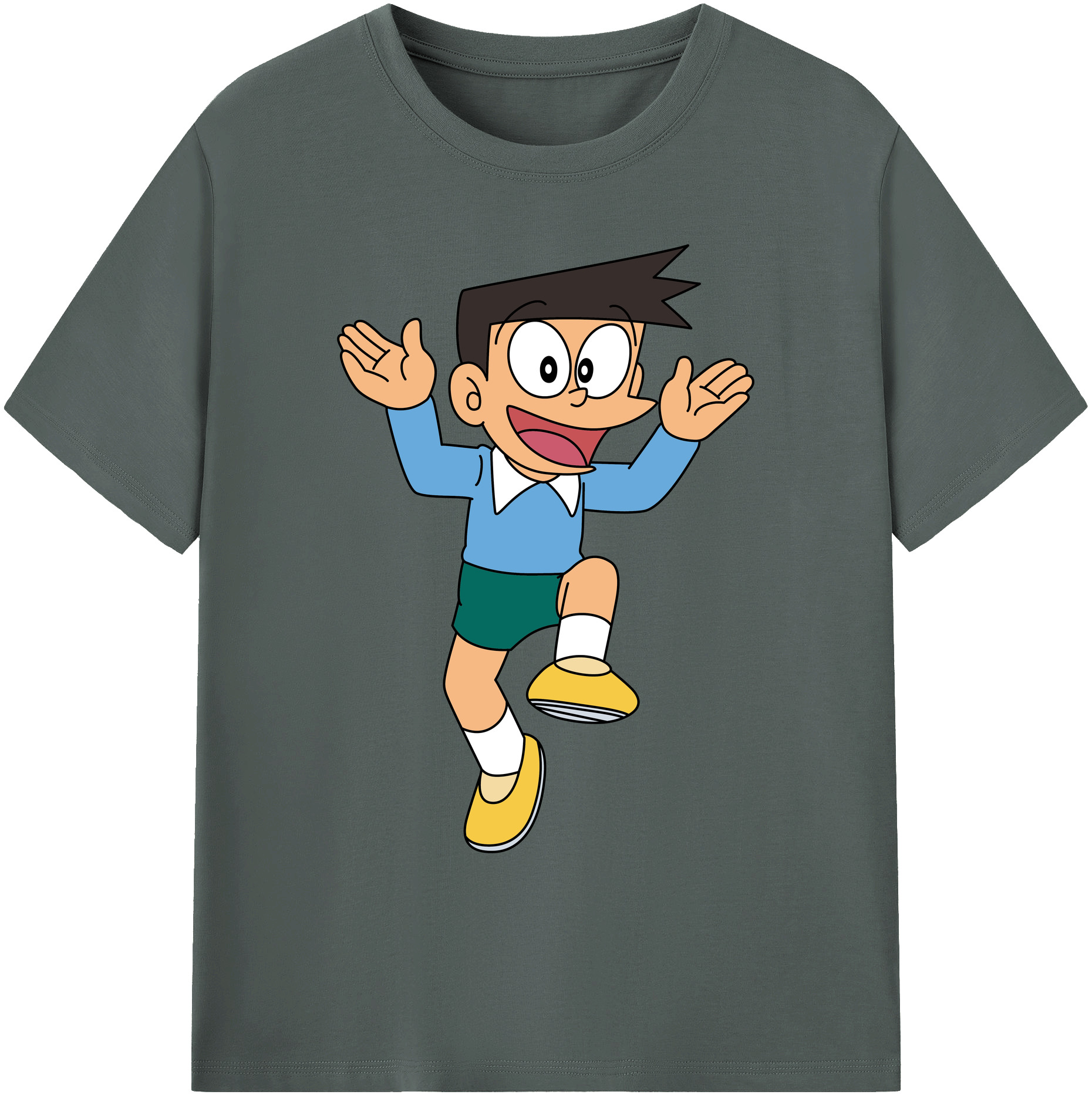 （画像用） ドラえもん 骨川 スネ夫 Doraemon Honekawa Suneo 綿100％ メンズ半袖Tシャツ｜肌触りやわらか＆通気性